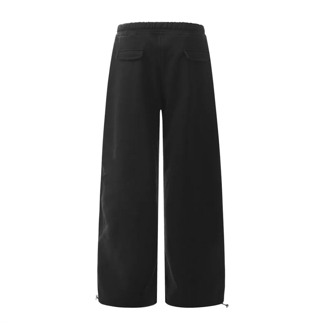 Fleece Sweatpants With Elastic Waist and Wide Legs