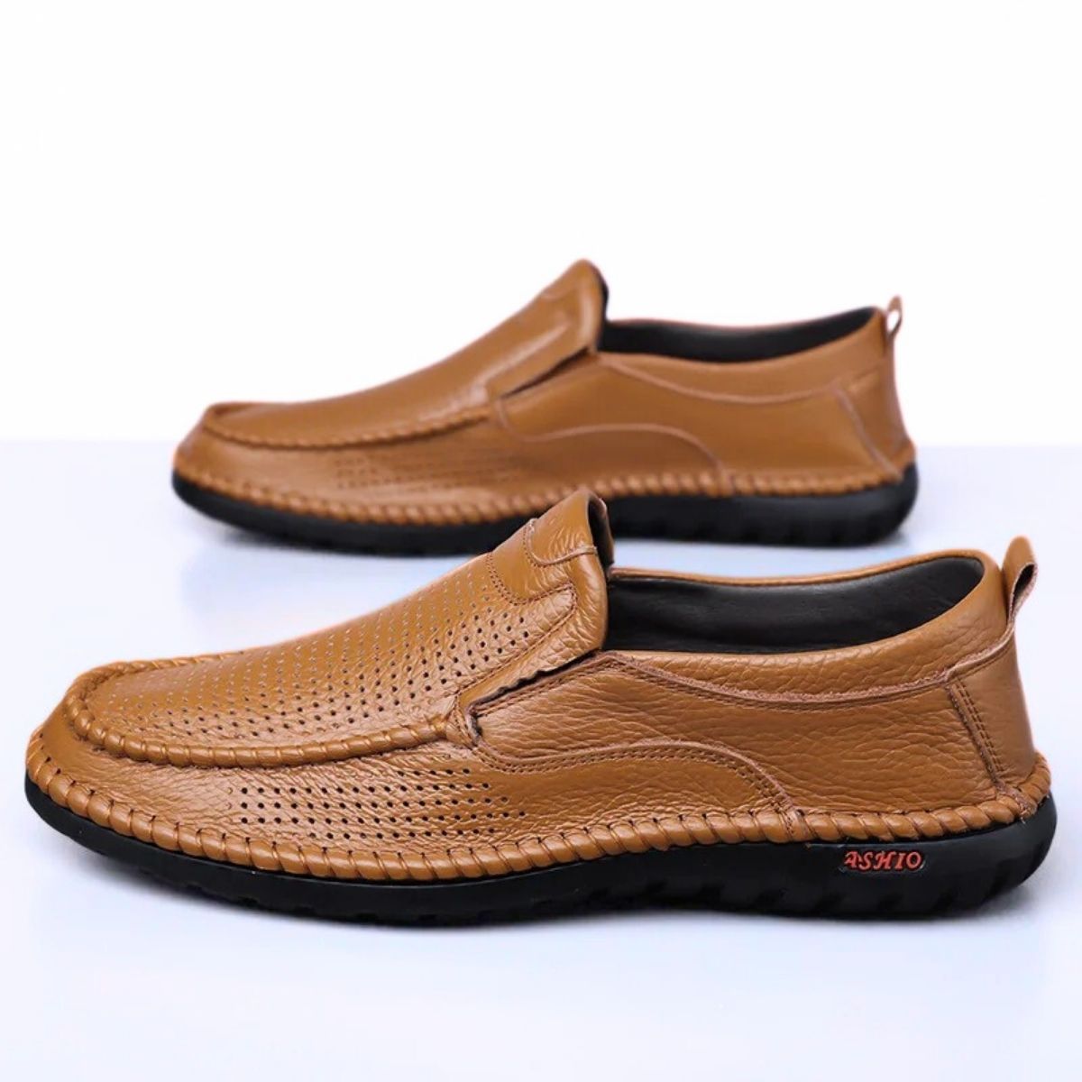 Breathable Grip Leather Loafers
