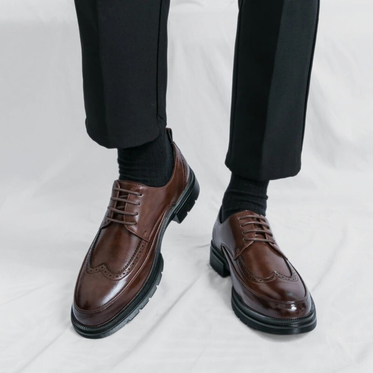 Leather Wingtip Oxford Dress Shoes