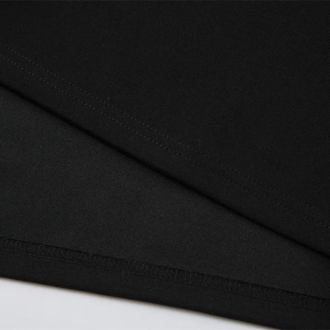 Black Long Sleeve Polo with Half-Zip Closure and Plaid Collar