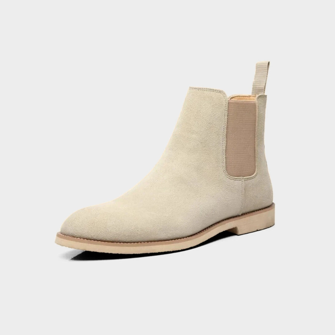 Classic Soft Suede Leather Round Toe Chelsea boots