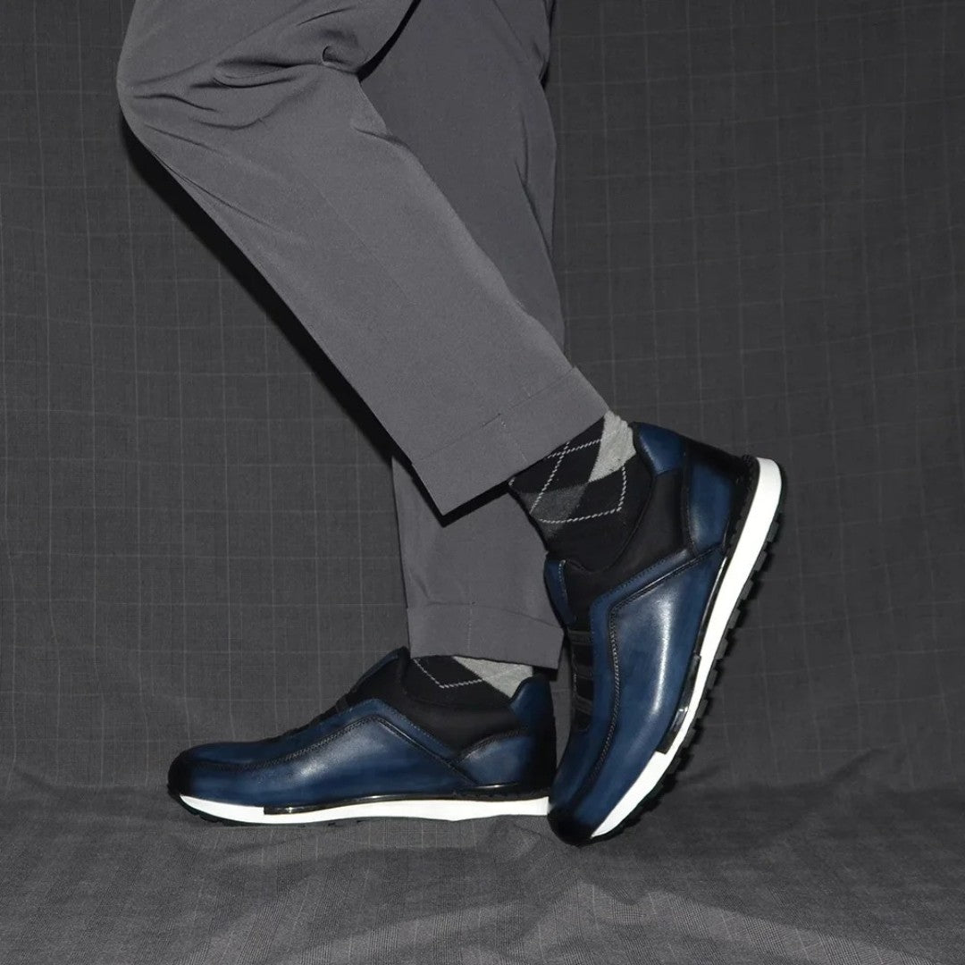 Polished Leather Slip-On Runners