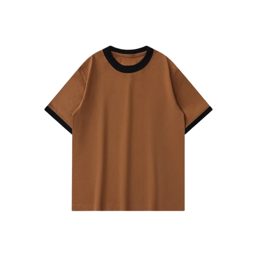 Vintage Contrast Trim Crewneck T-Shirt