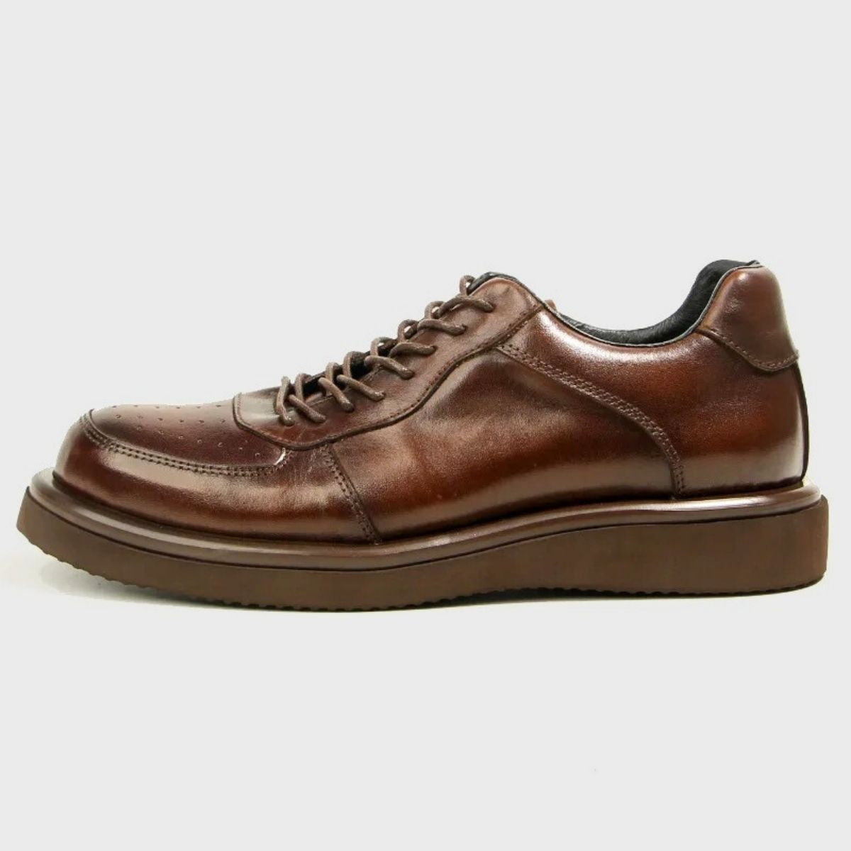 Leather Derby Sneakers with Chunky Sole