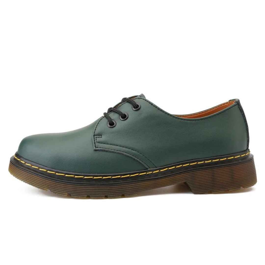 Chunky Casual Derby Shoes with Yellow Stitching