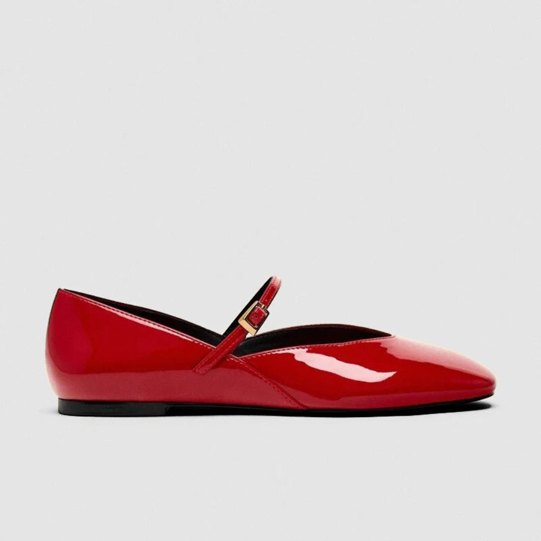Shine Patent Mary Jane Ballet Flats