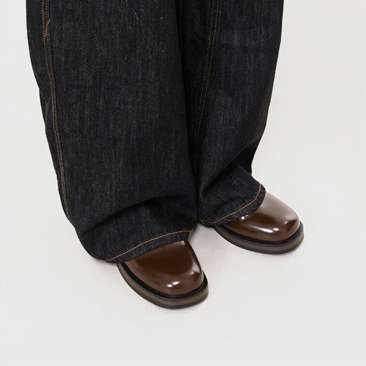 Polished Leather Backless Mules