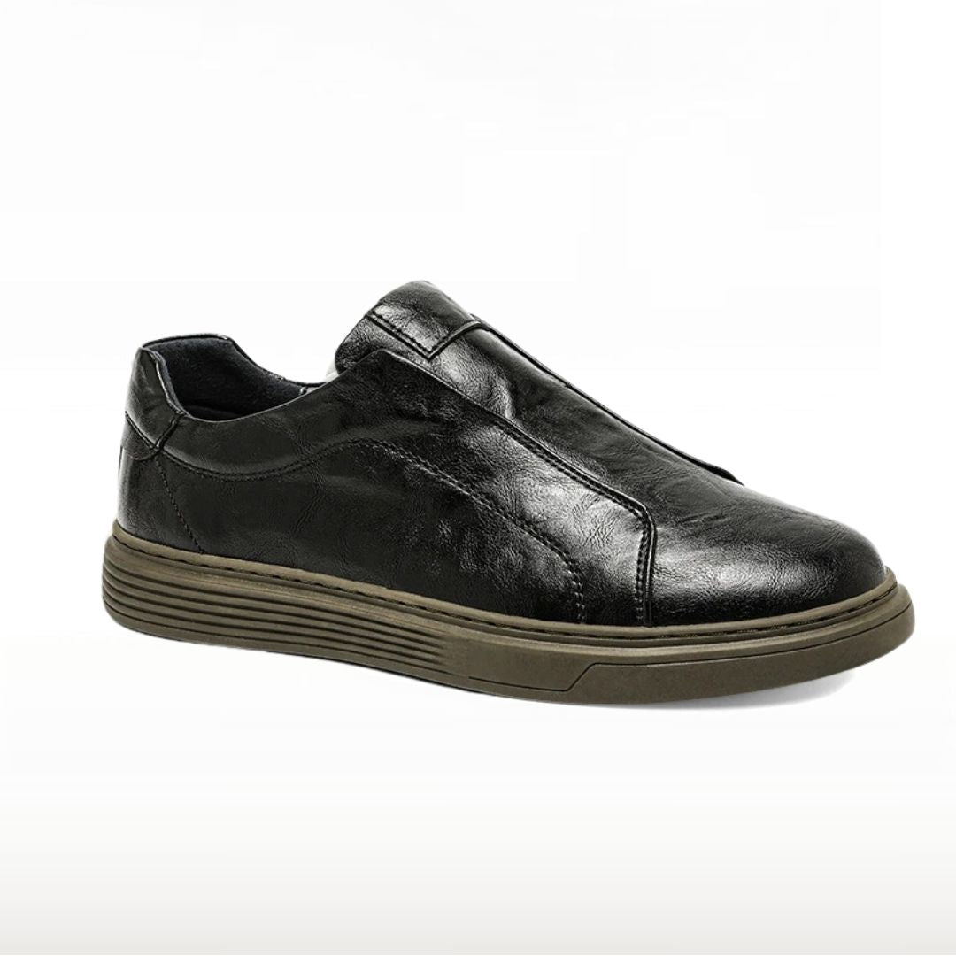 Leather Low Top Slip-On Sneakers