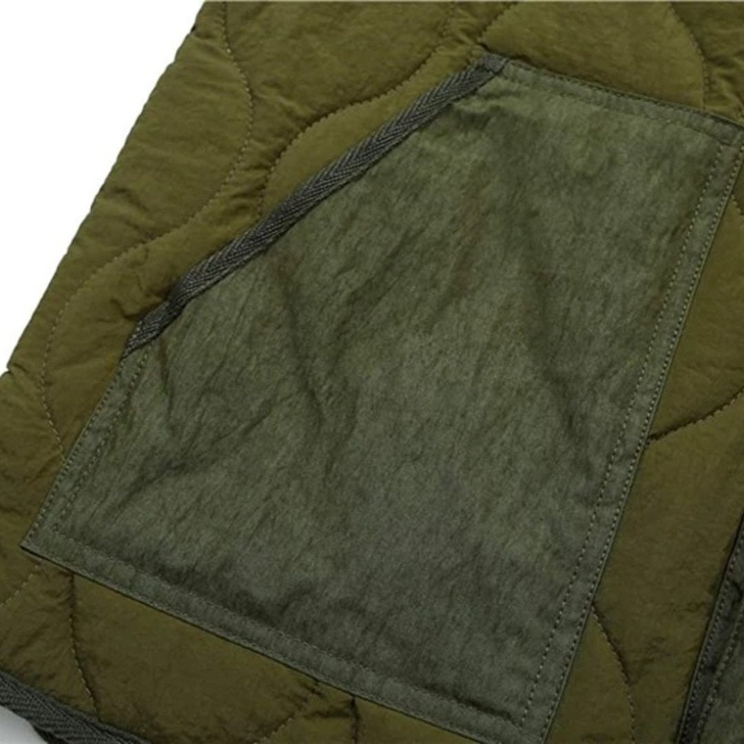 Quilted Cotton Padded Hunter Vest With Patchwork Detailing