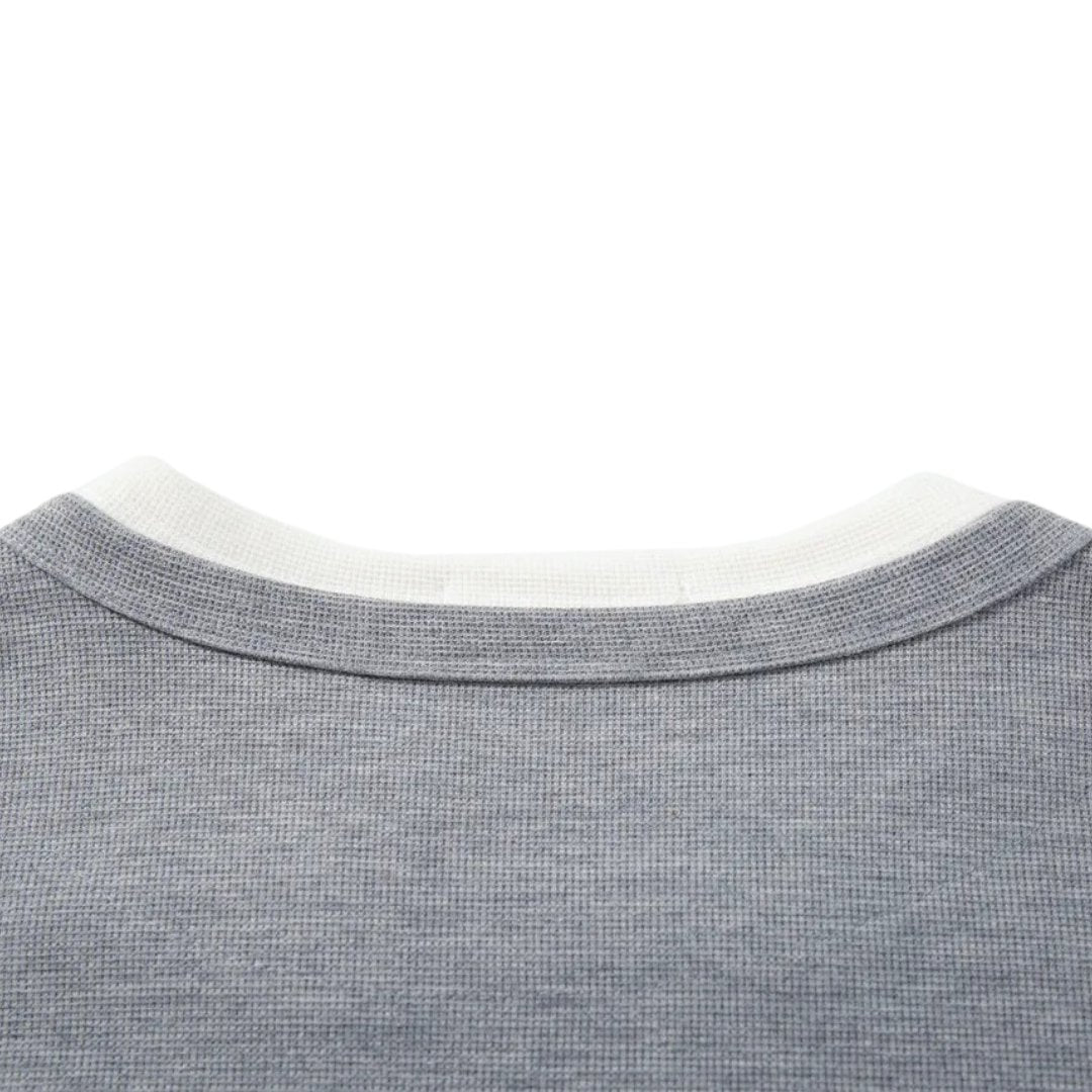 Layered-Look V-Stitch Long Sleeve T-shirt