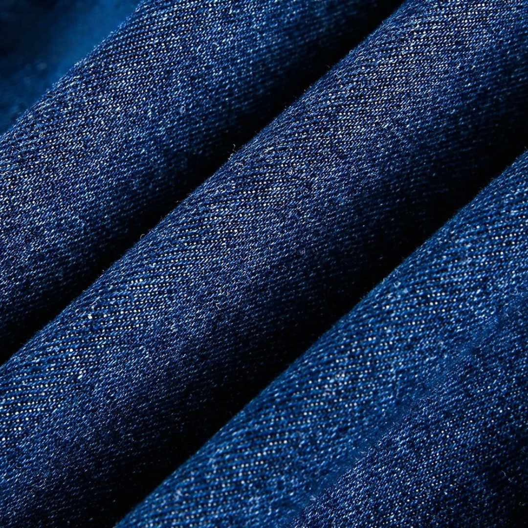 Blue Denim Stand Collar Denim Jacket