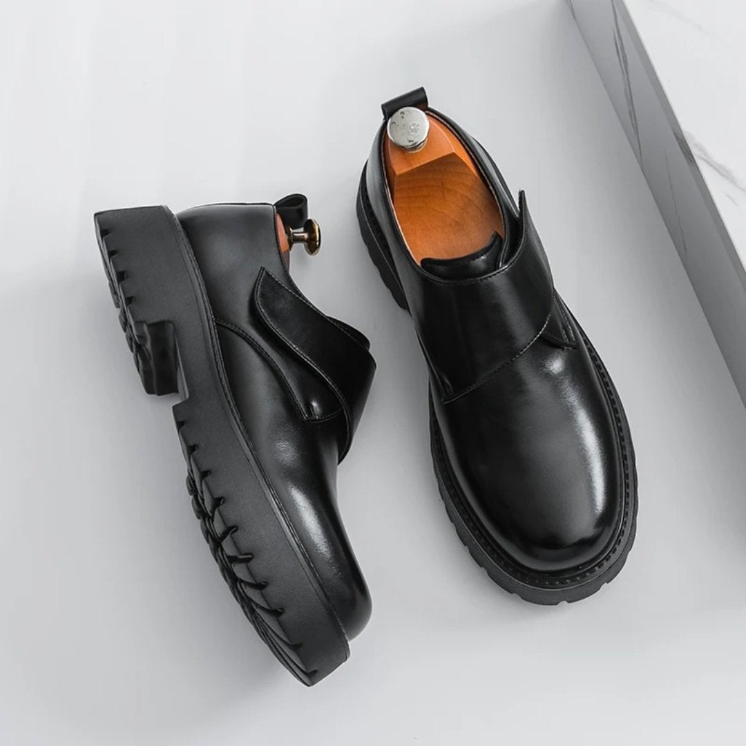 Chunky Platform Hook and Loop Strap Oxford Shoes