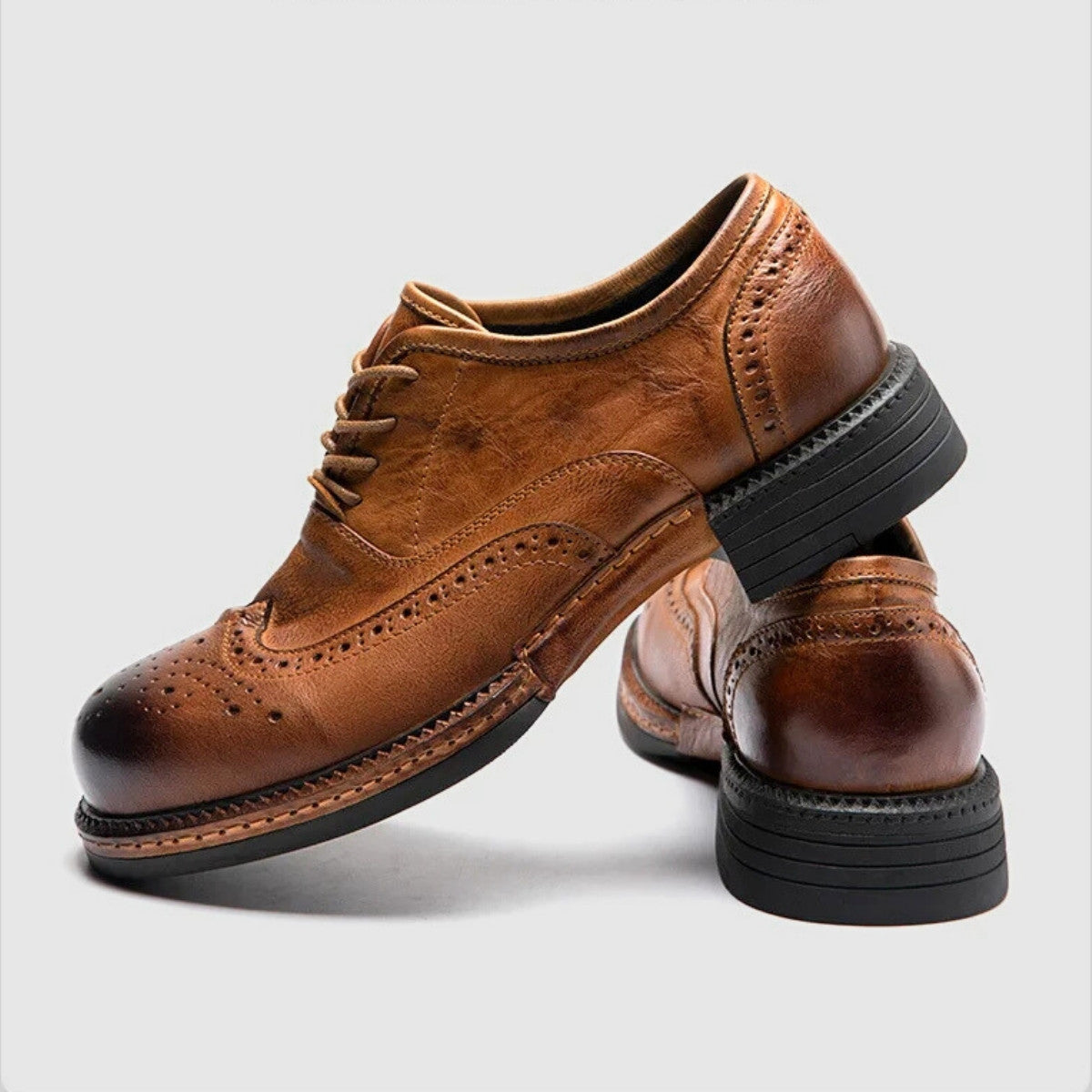Brogue Derby Shoes with Thick Sole