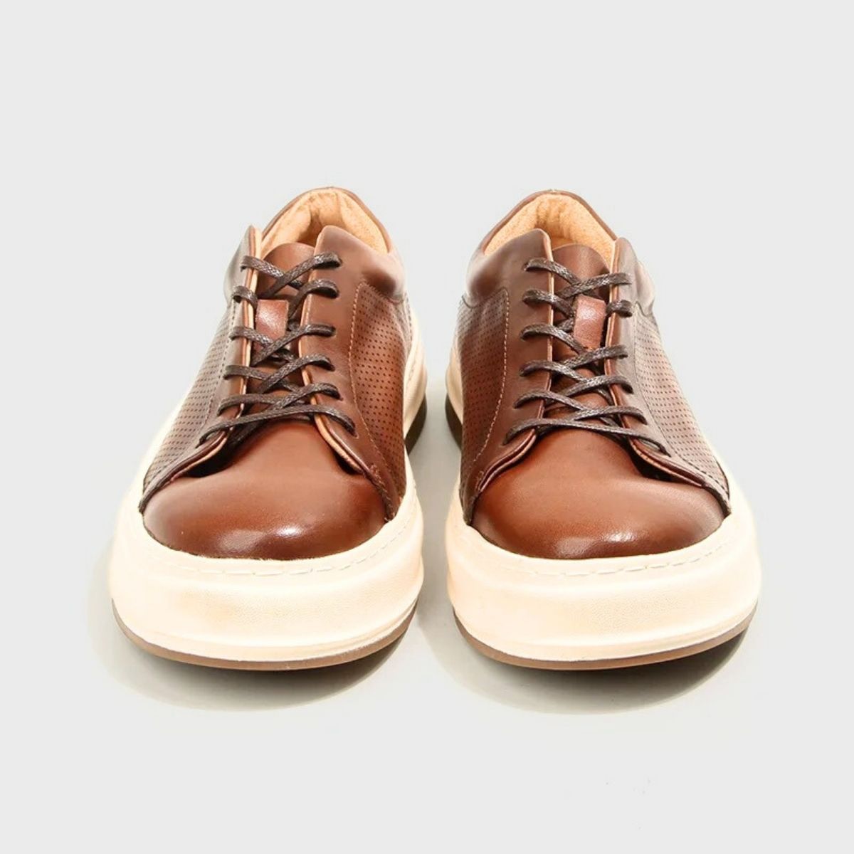 Lifted Sole Leather Sneakers