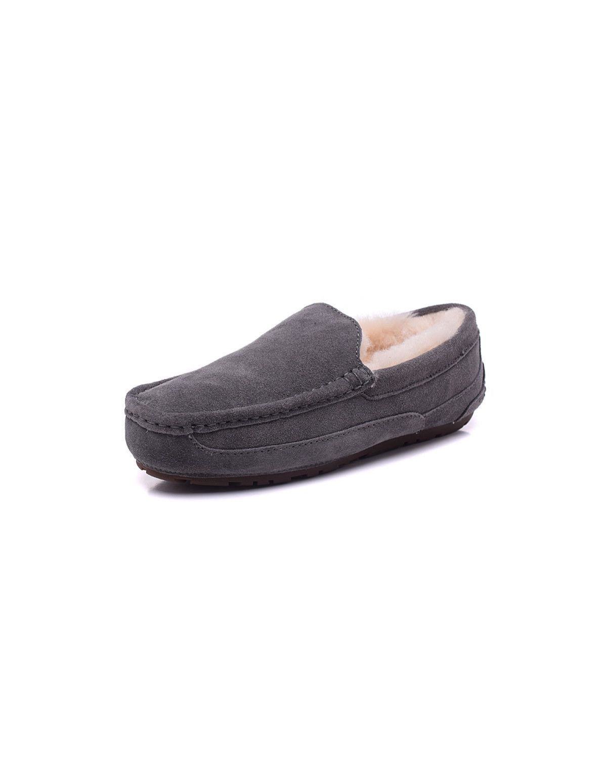 Soft Suede Moccasin Mules with Faux Fur Lining