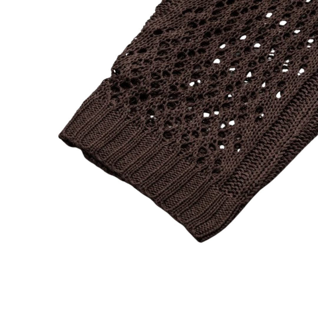 Mesh Knit Zip Up Hoodie