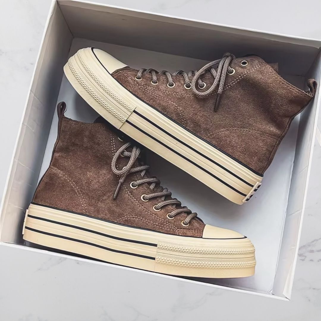 Stacked Sole Suede High-Top