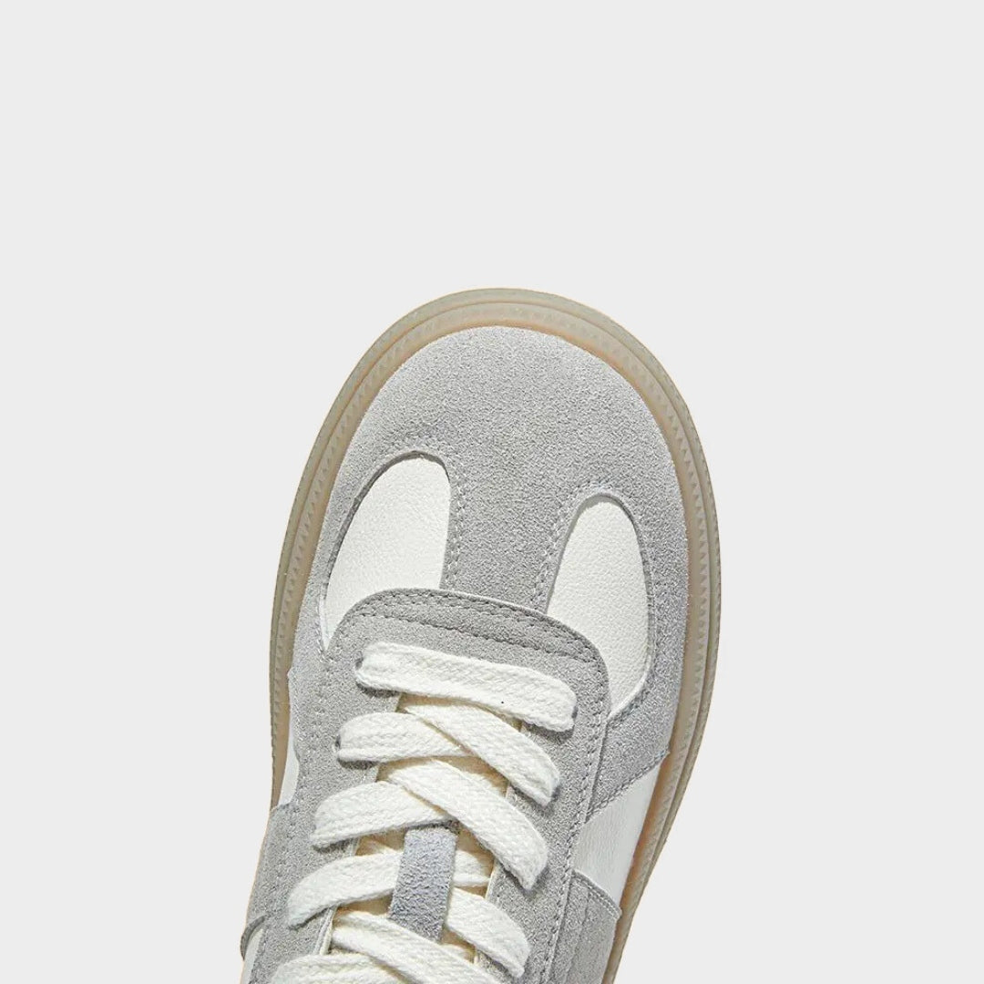 Suede Patchwork Toe Panel Platform Sneakers