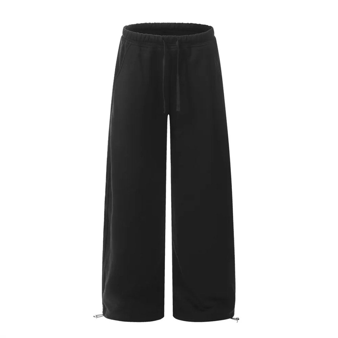 Fleece Sweatpants With Elastic Waist and Wide Legs