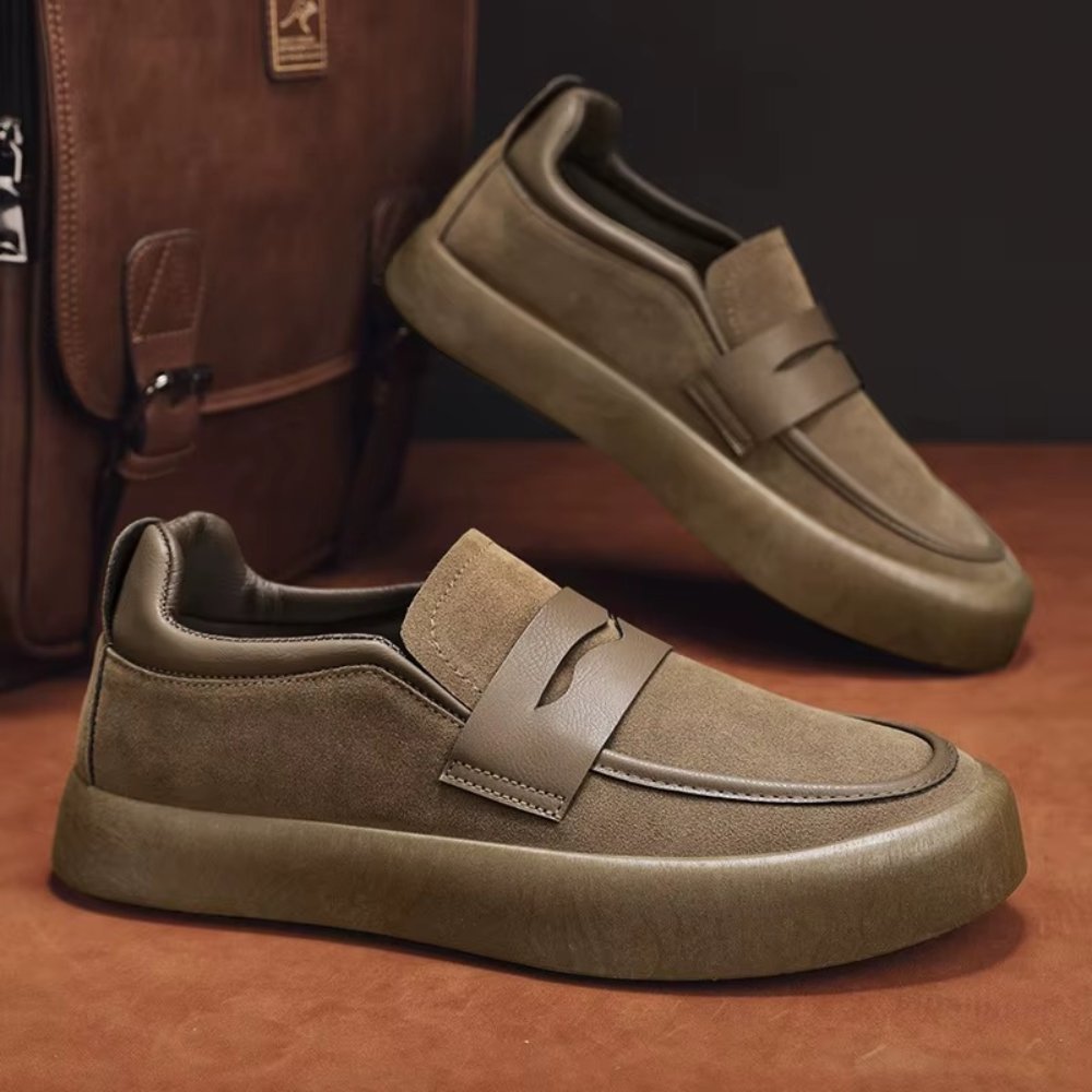 Suede Platform Penny Loafer Sneakers