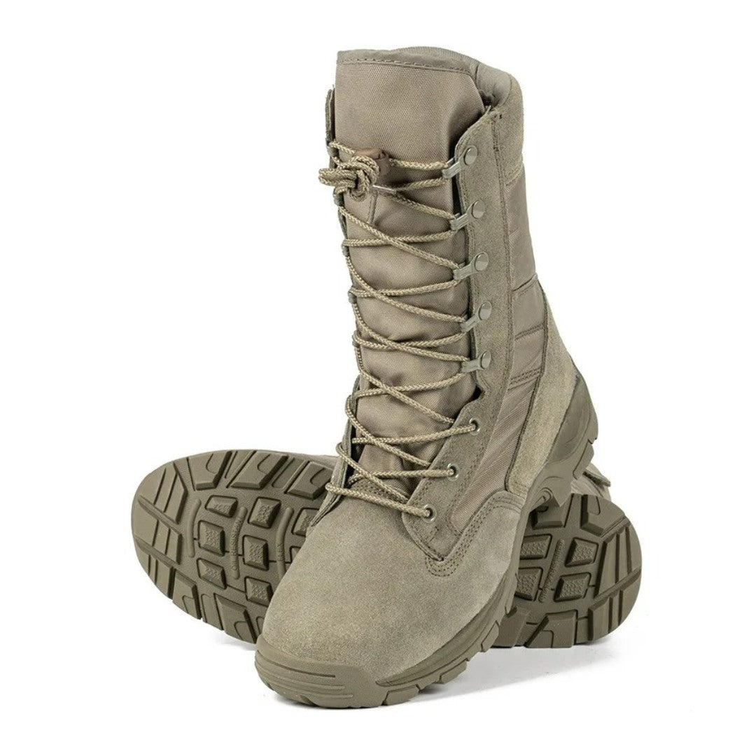 High-Top Tactical Boots With Non-Slip Rubber Sole