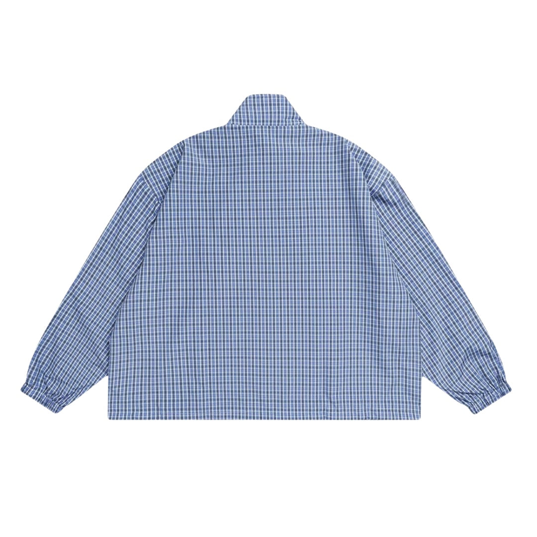 Blue Plaid Windbreaker Jacket