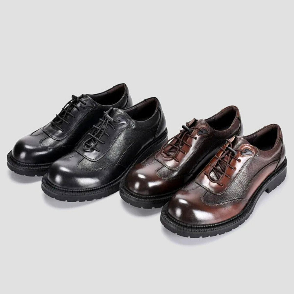 Lifted Casual Leather Derby Shoes