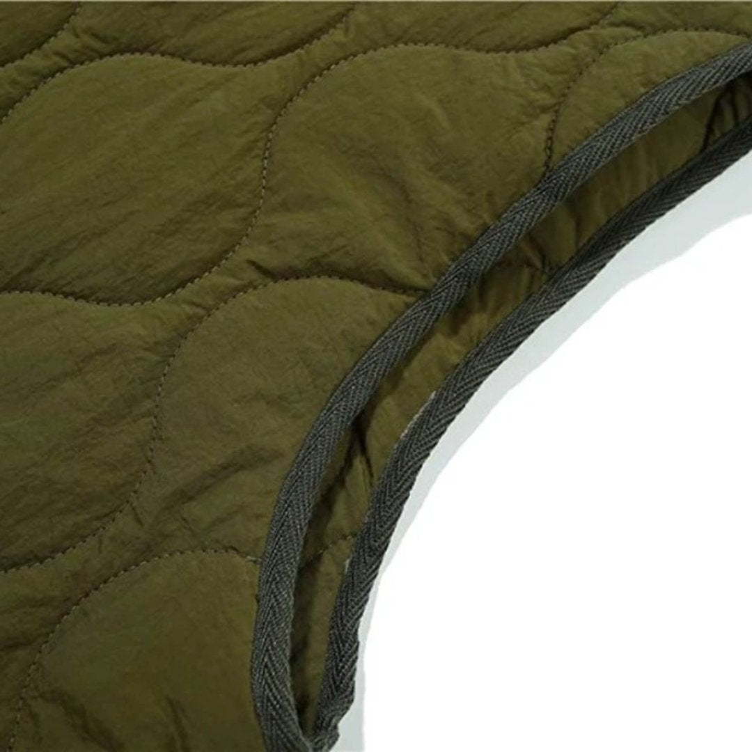 Quilted Cotton Padded Hunter Vest With Patchwork Detailing