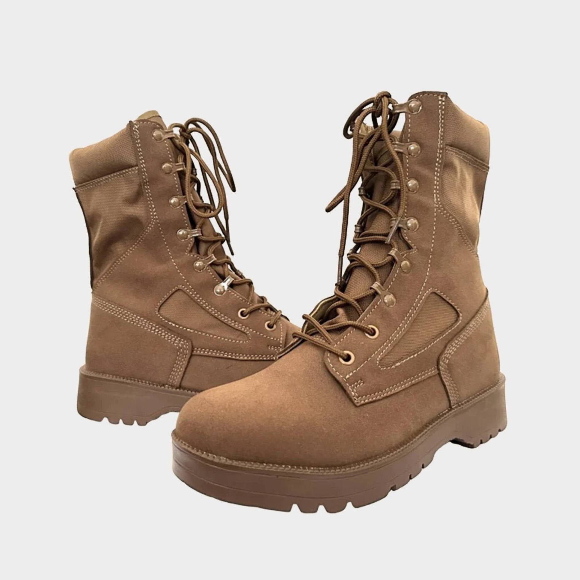 Tactical Lace Up Leather Combat boots with Durable Sole and Ankle Support