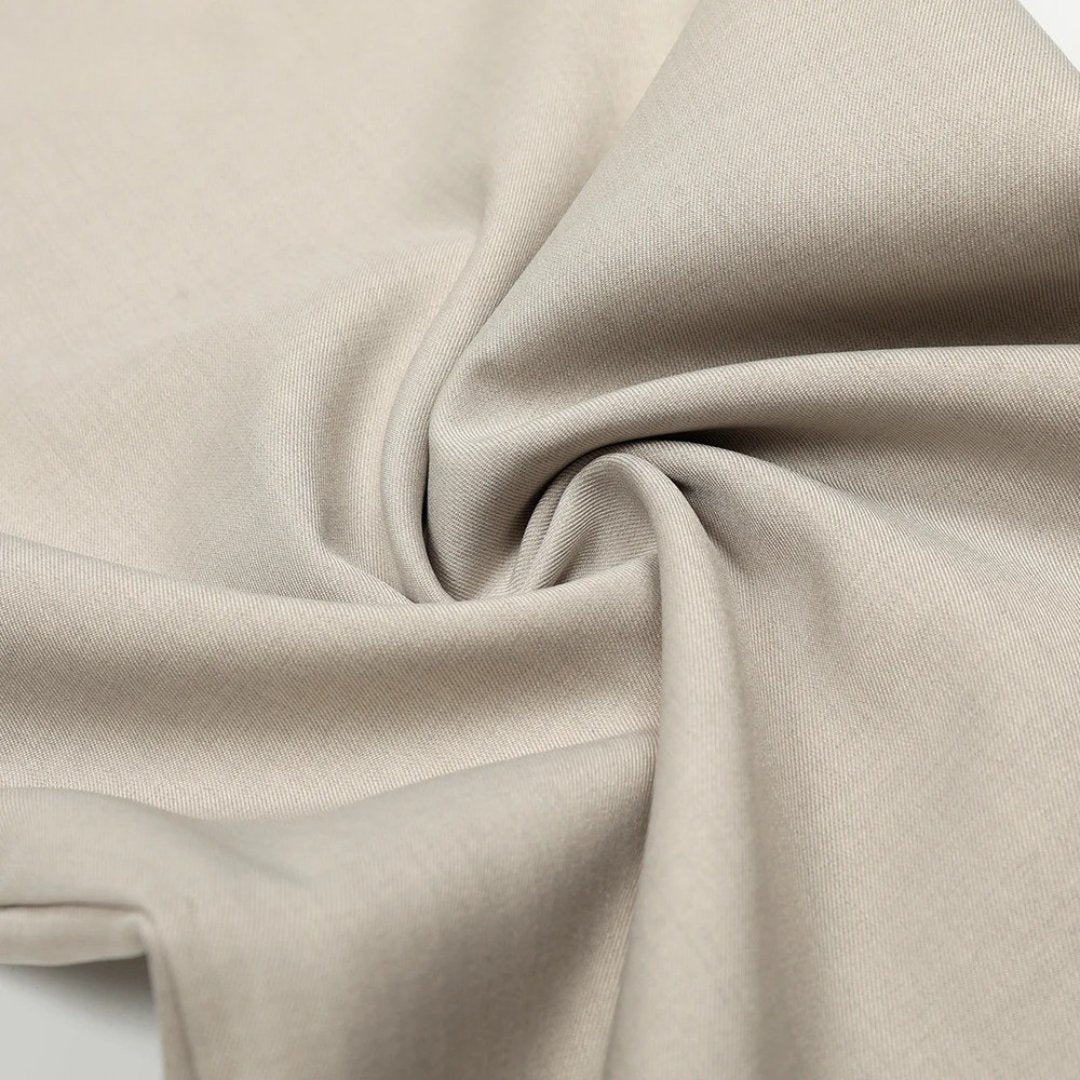 Beige Pleated Wide-Leg Trousers With Integrated Belt