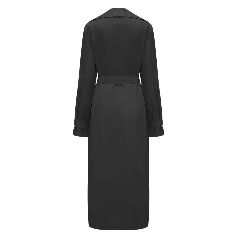 Long Lightweight Button Trench Coat with Belt