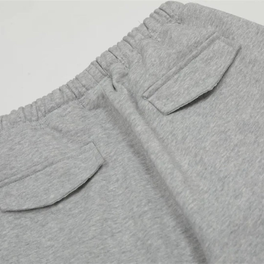 Fleece Sweatpants With Elastic Waist and Wide Legs