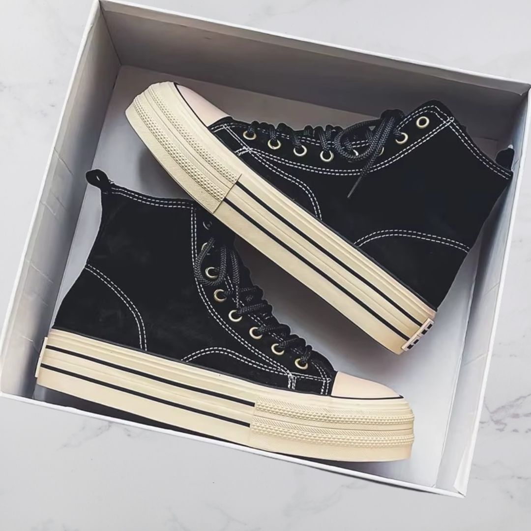 Stacked Sole Suede High-Top
