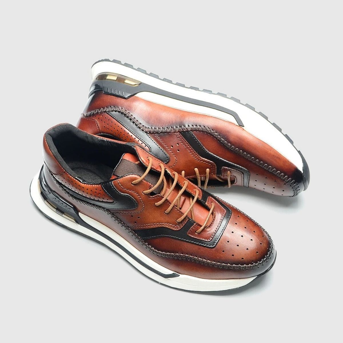 Stitch Leather Oxford Sneakers