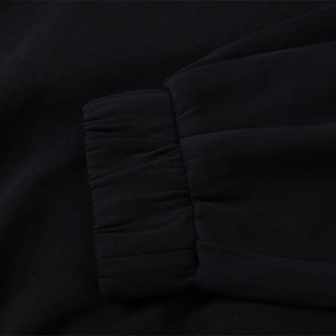 Stand Collar Sweatshirt With Elastic Hem