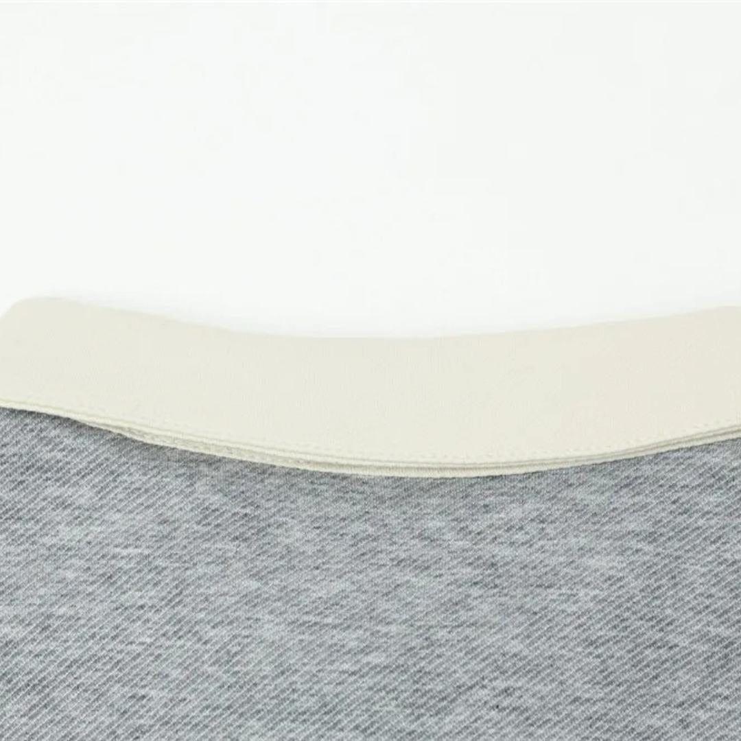 Contrast Collar Spliced Polo Shirt