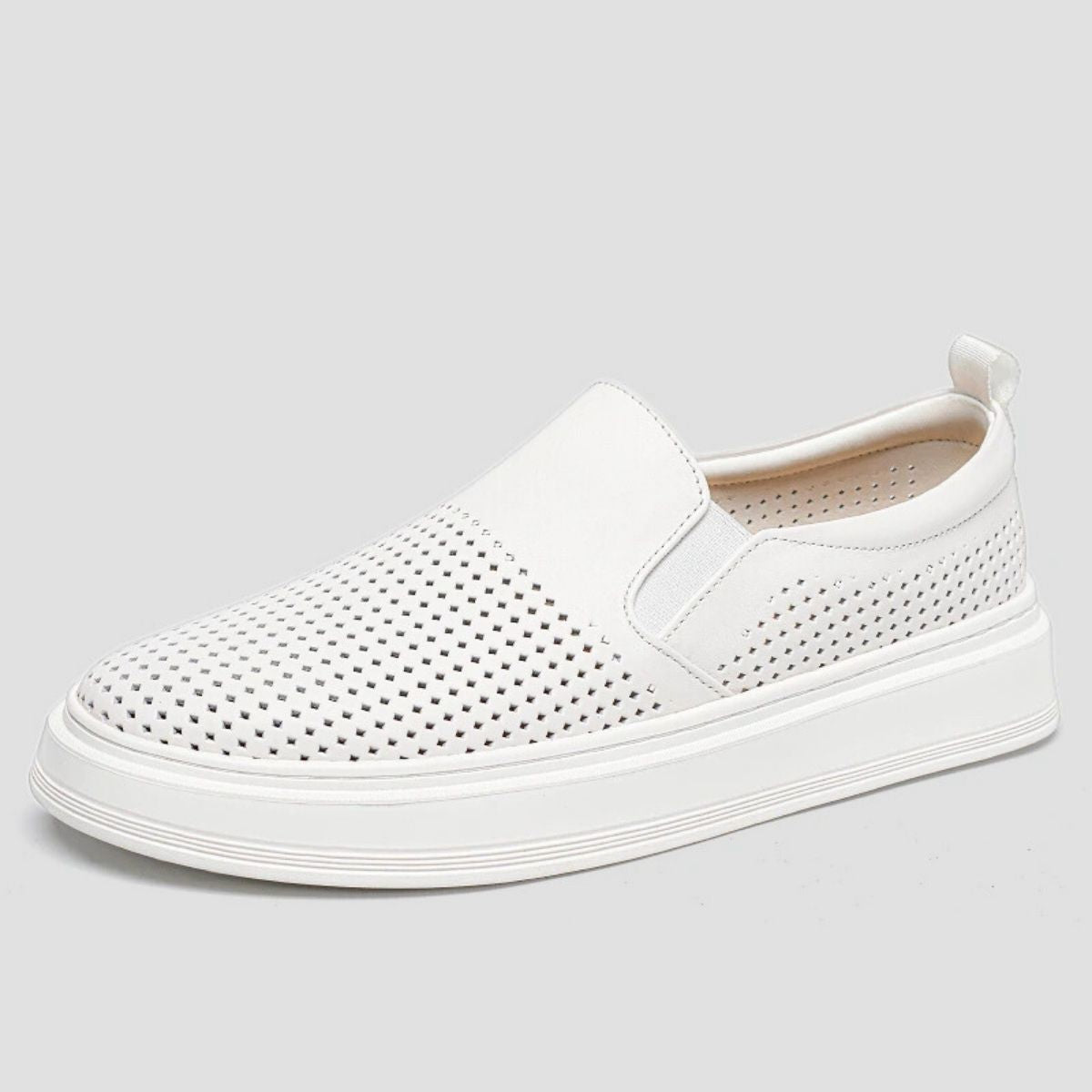 Perforated Leather Slip-On Sneakers