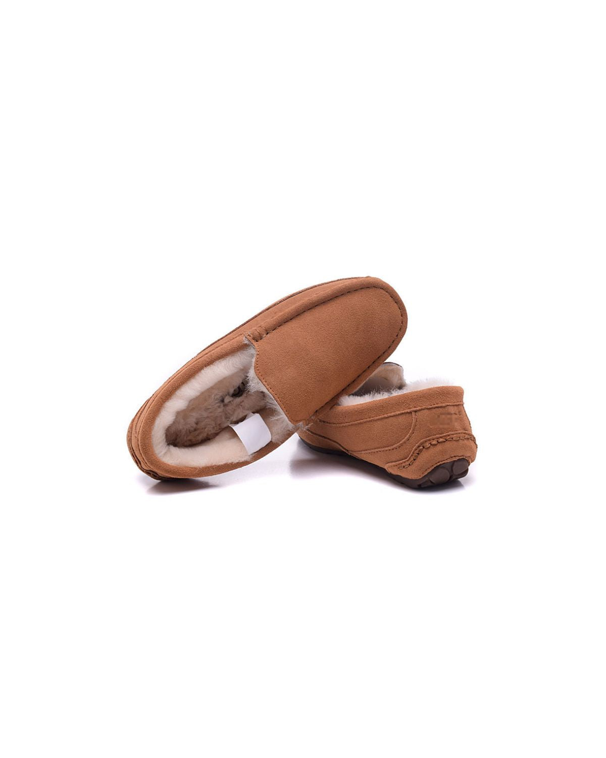 Soft Suede Moccasin Mules with Faux Fur Lining