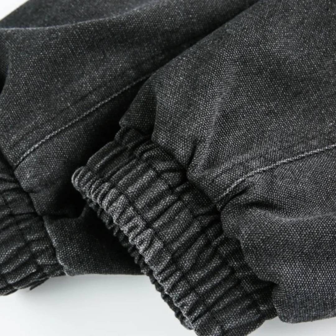 Washed Denim Stand Collar Jacket with Panel Detailing