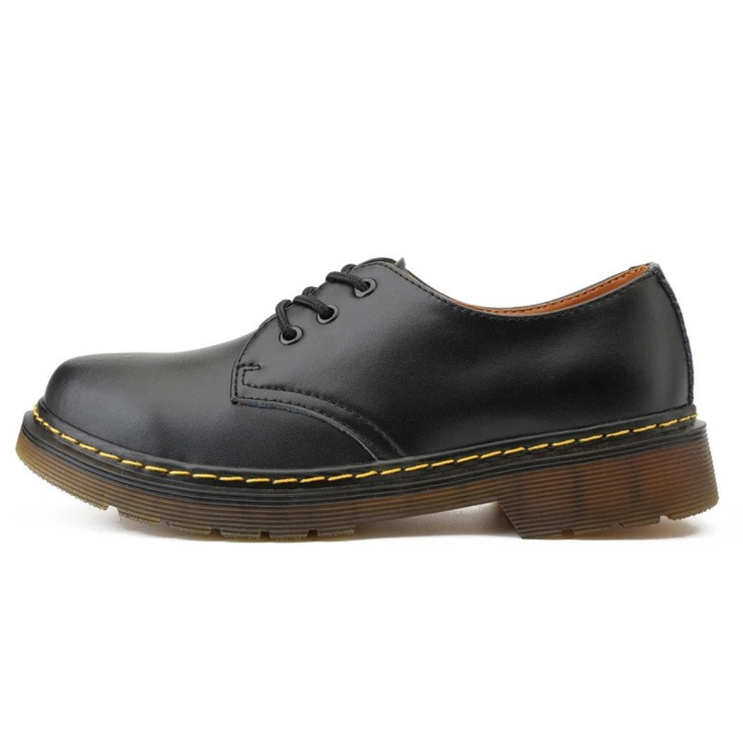 Chunky Casual Derby Shoes with Yellow Stitching