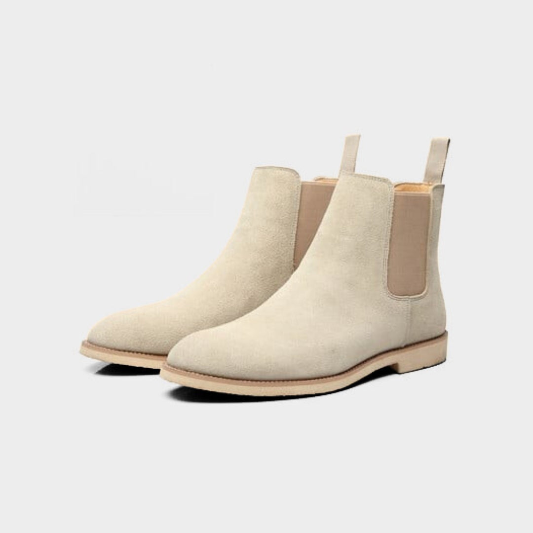 Classic Soft Suede Leather Round Toe Chelsea boots