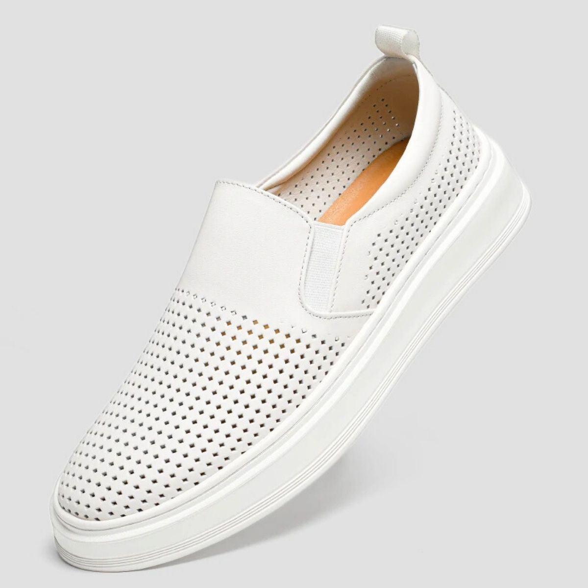 Perforated Leather Slip-On Sneakers
