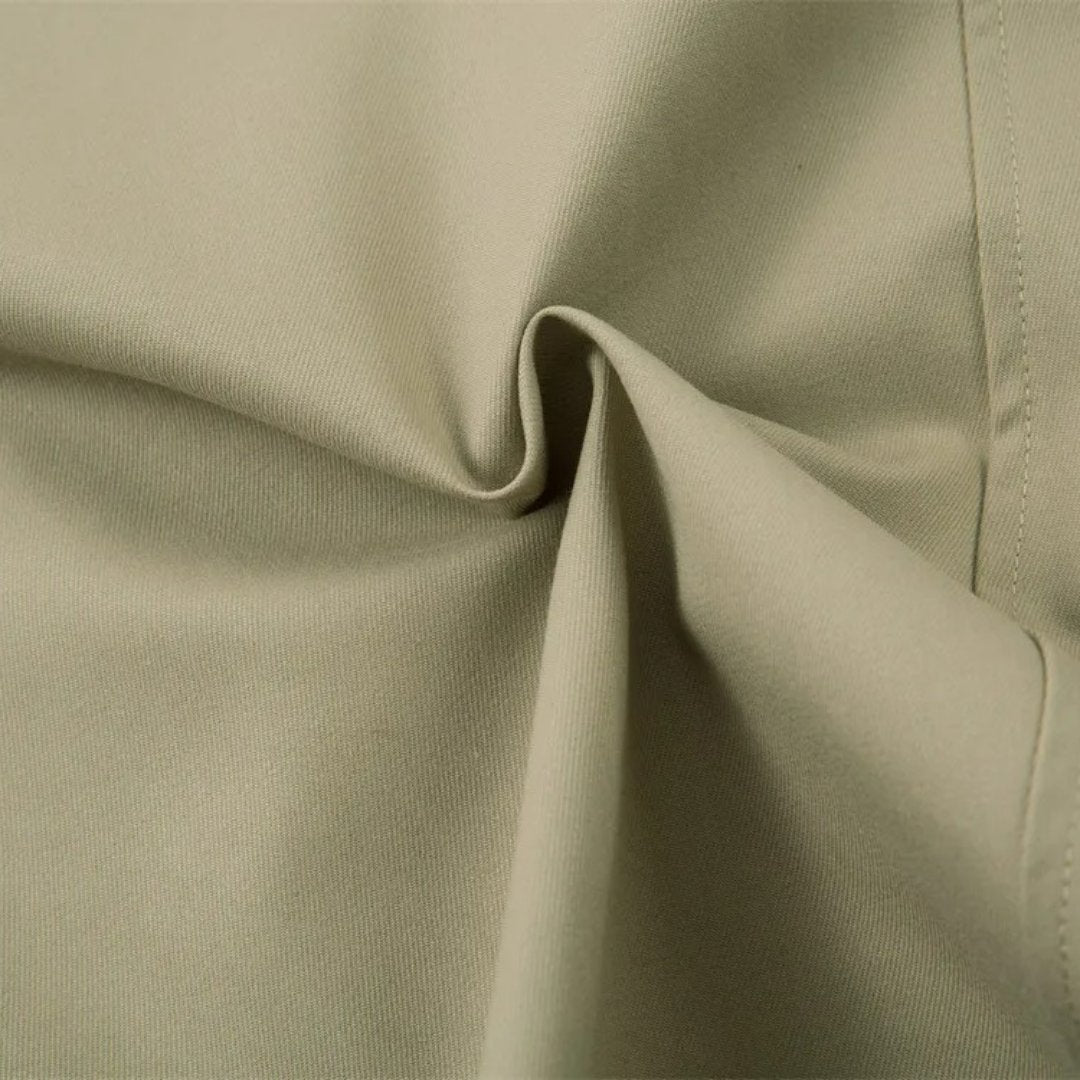 Spliced Wide-Leg Khakis with Mid Waist