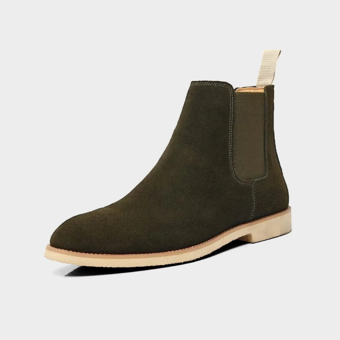 Classic Soft Suede Leather Round Toe Chelsea boots