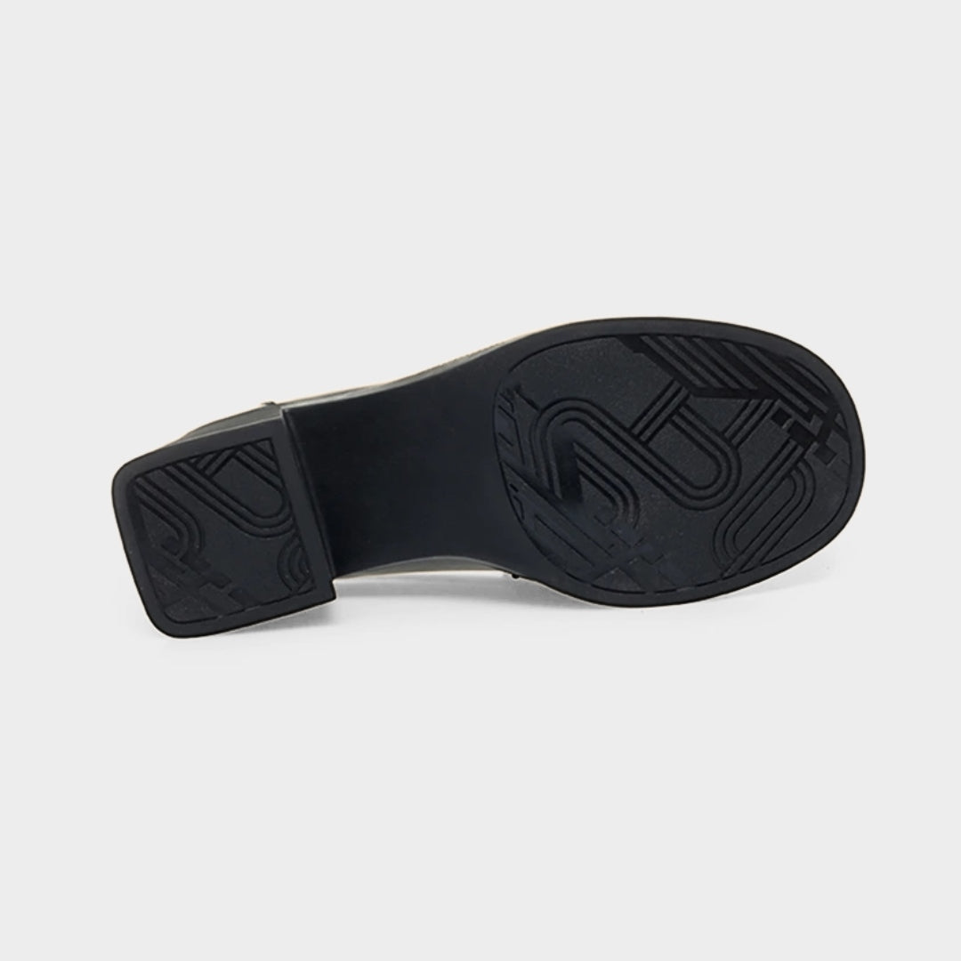 Black Gloss Leather Platform Penny Loafer Pumps
