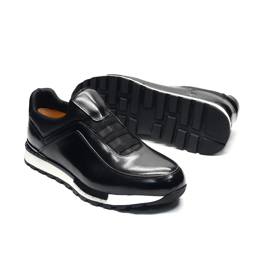 Polished Leather Slip-On Runners