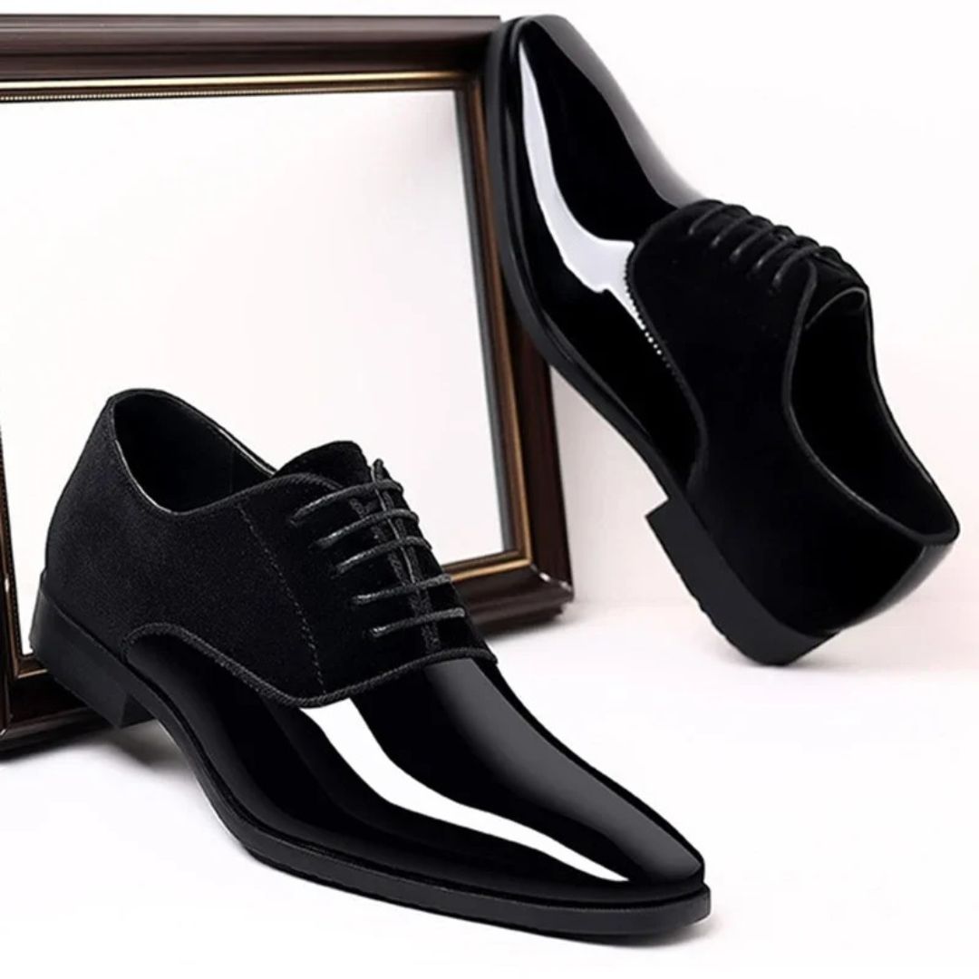 Polished Suede Leather Oxford Shoes