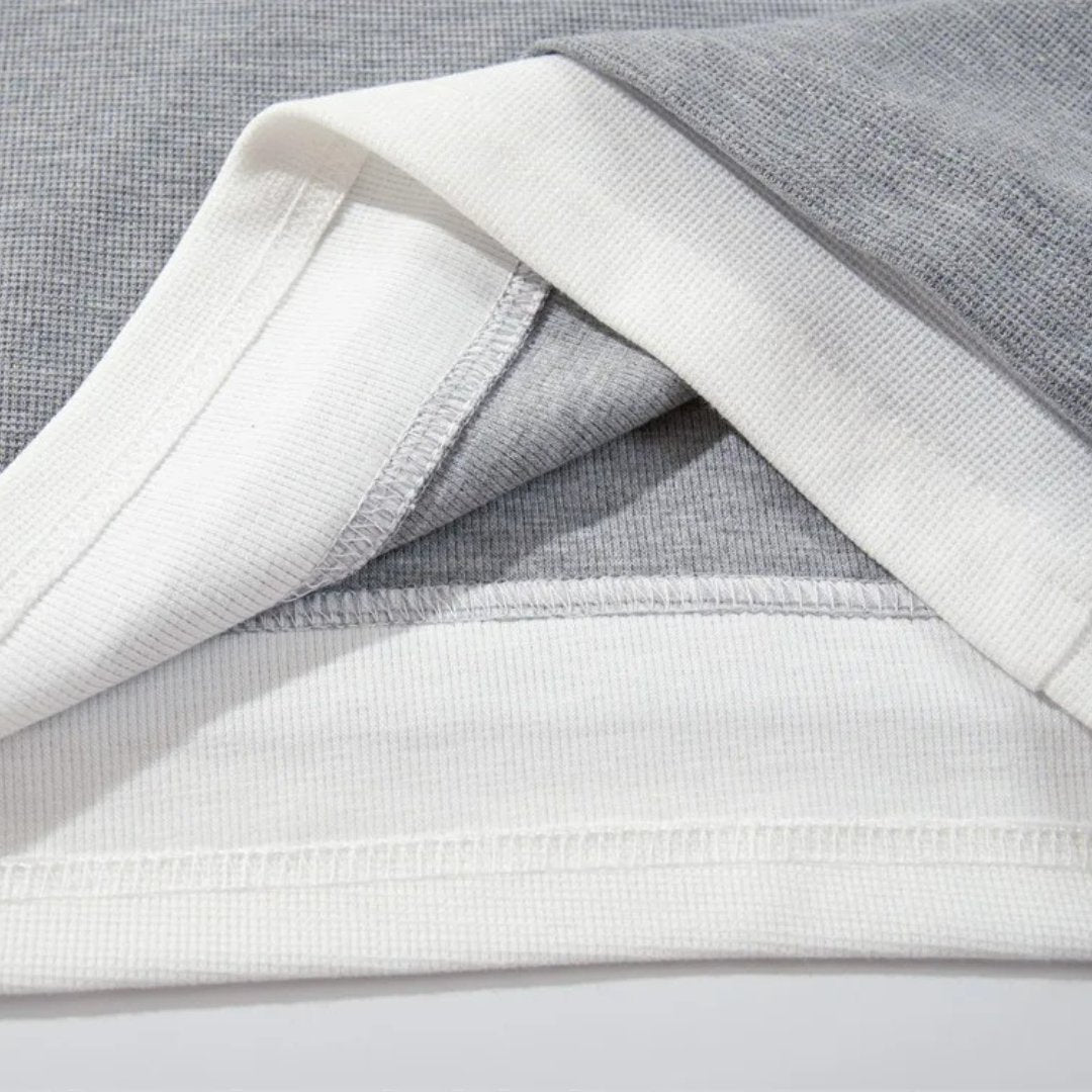 Layered-Look V-Stitch Long Sleeve T-shirt