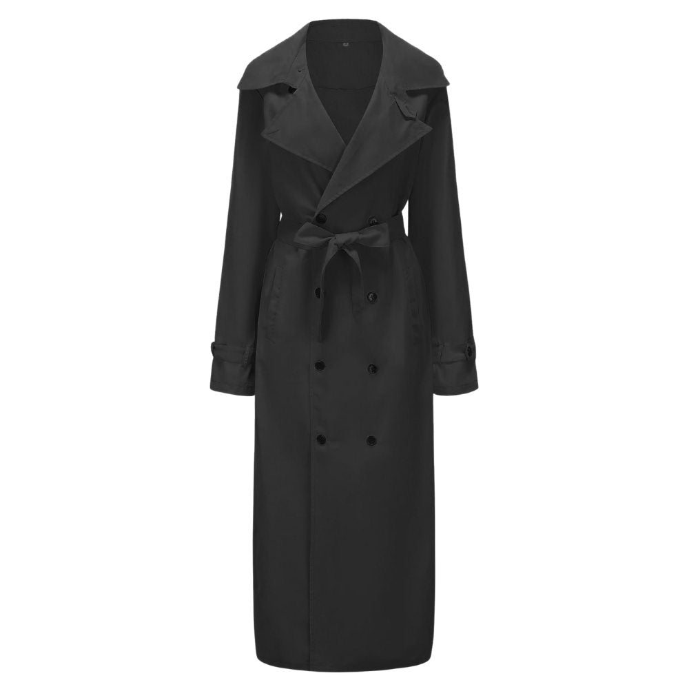 Long Lightweight Button Trench Coat with Belt