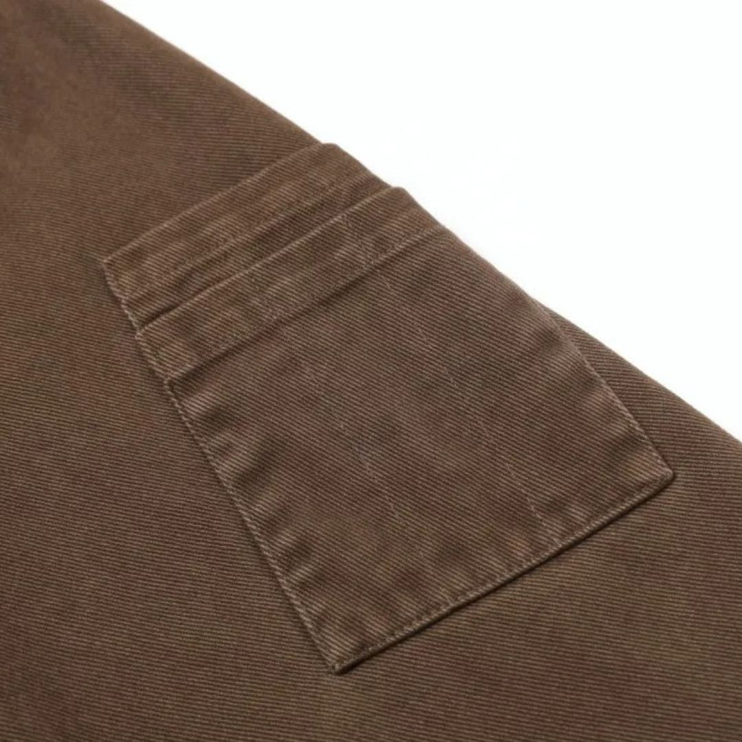 Brown Retro Cargo Bomber Jacket With Distressed Finish